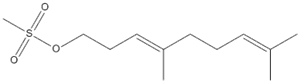 Molecular Structure of 118495-32-2 (3,7-Nonadien-1-ol, 4,8-dimethyl-, methanesulfonate, (E)-)